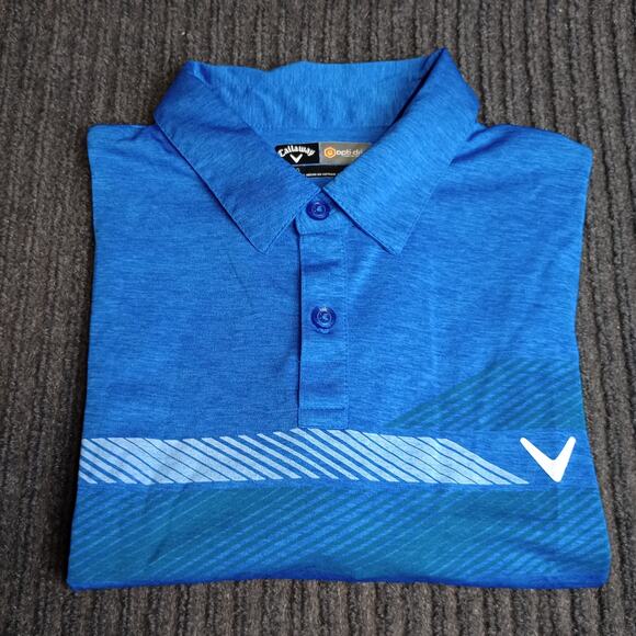 Callaway Opti Dri Men Golf Polo Short Sleeve Shirt Blue - Picture 7 of 9